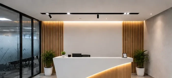 Completed office interior reception fit-out