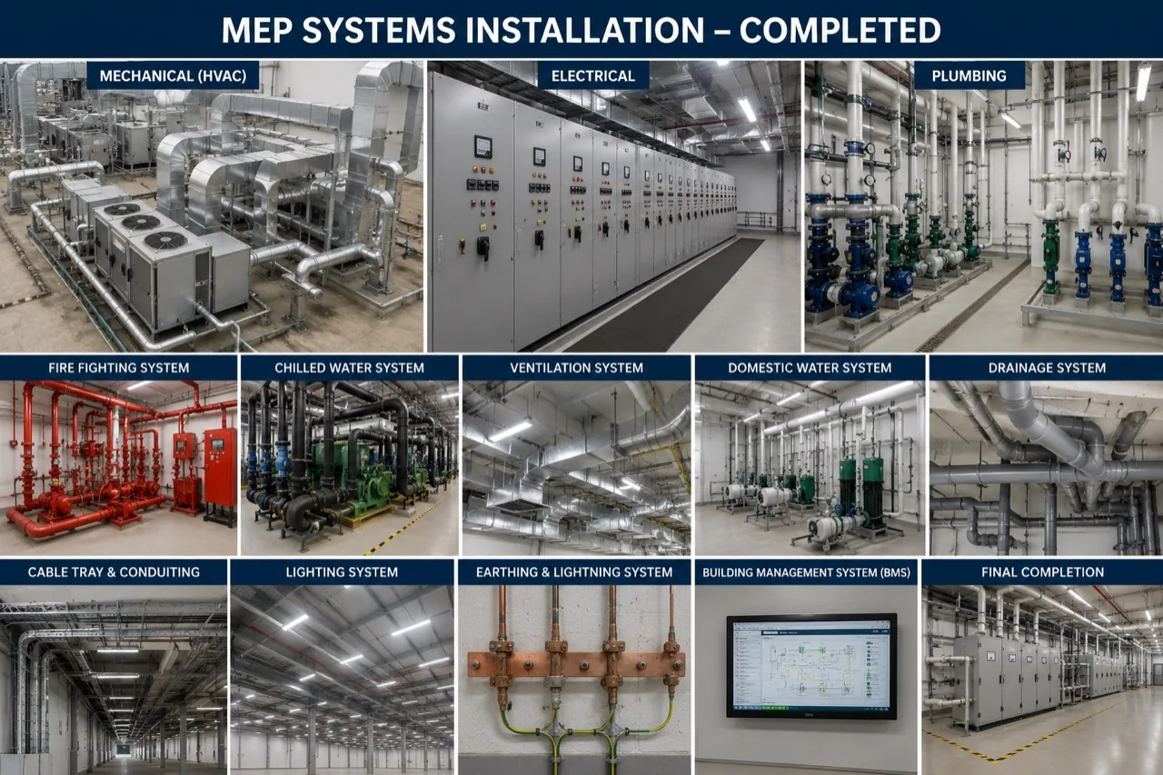Utility equipment — mechanical plant room, pumps and chillers